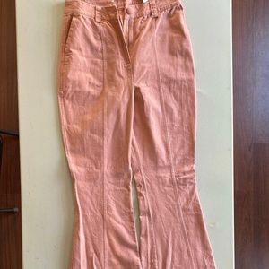 LoveShackFancy Meyerson Pink Flare Pants